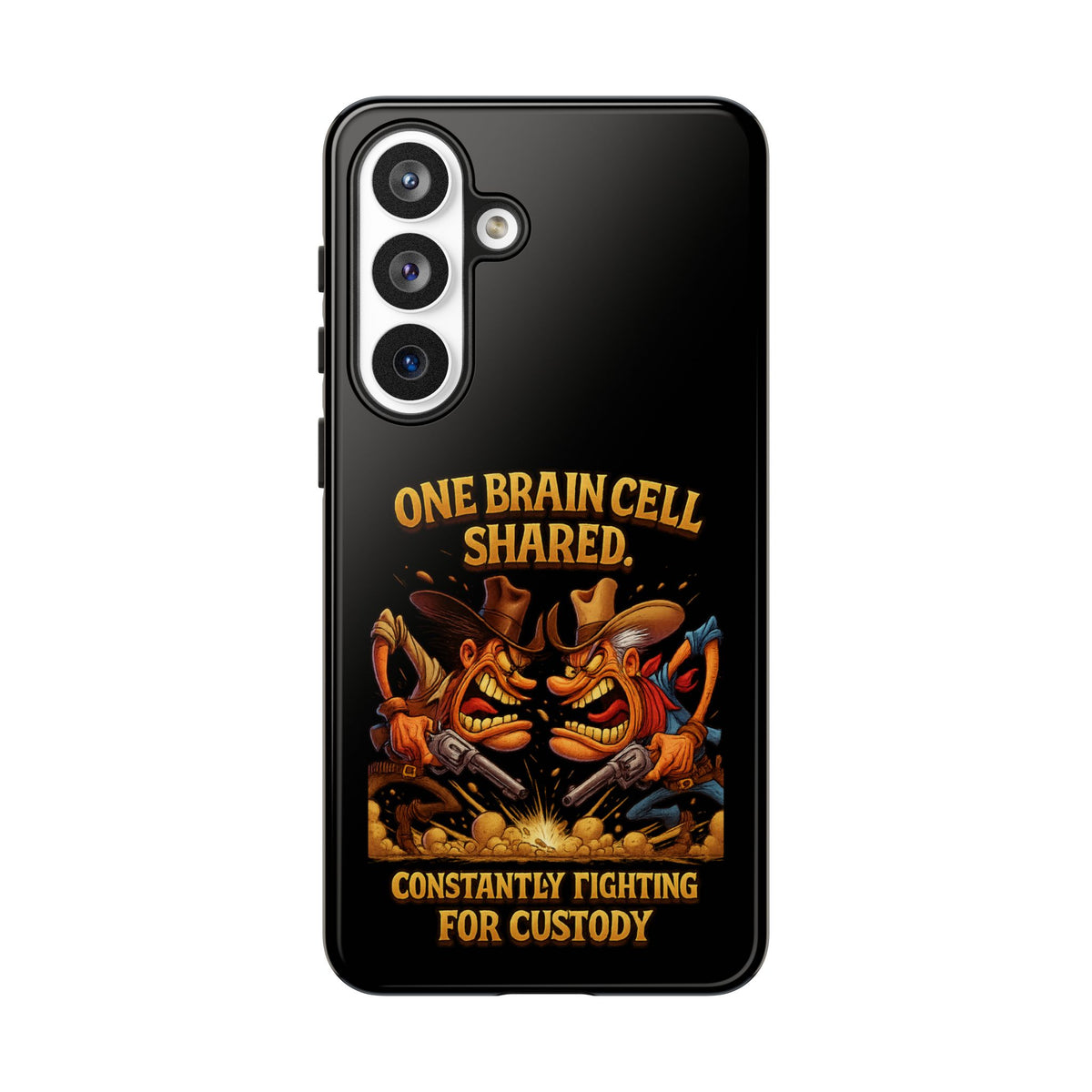 Phone Case — 'One Braincell Shared, Constantly Fighting for Custody' Funny Rivalry Cartoon