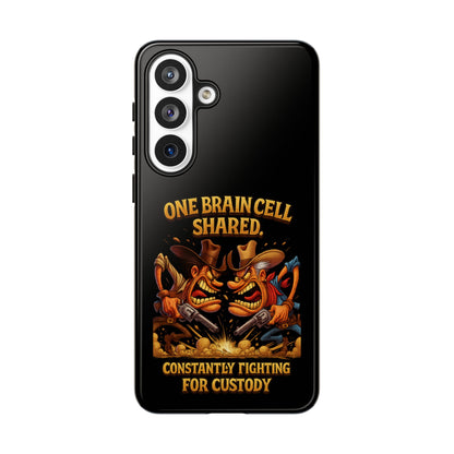 Phone Case — 'One Braincell Shared, Constantly Fighting for Custody' Funny Rivalry Cartoon