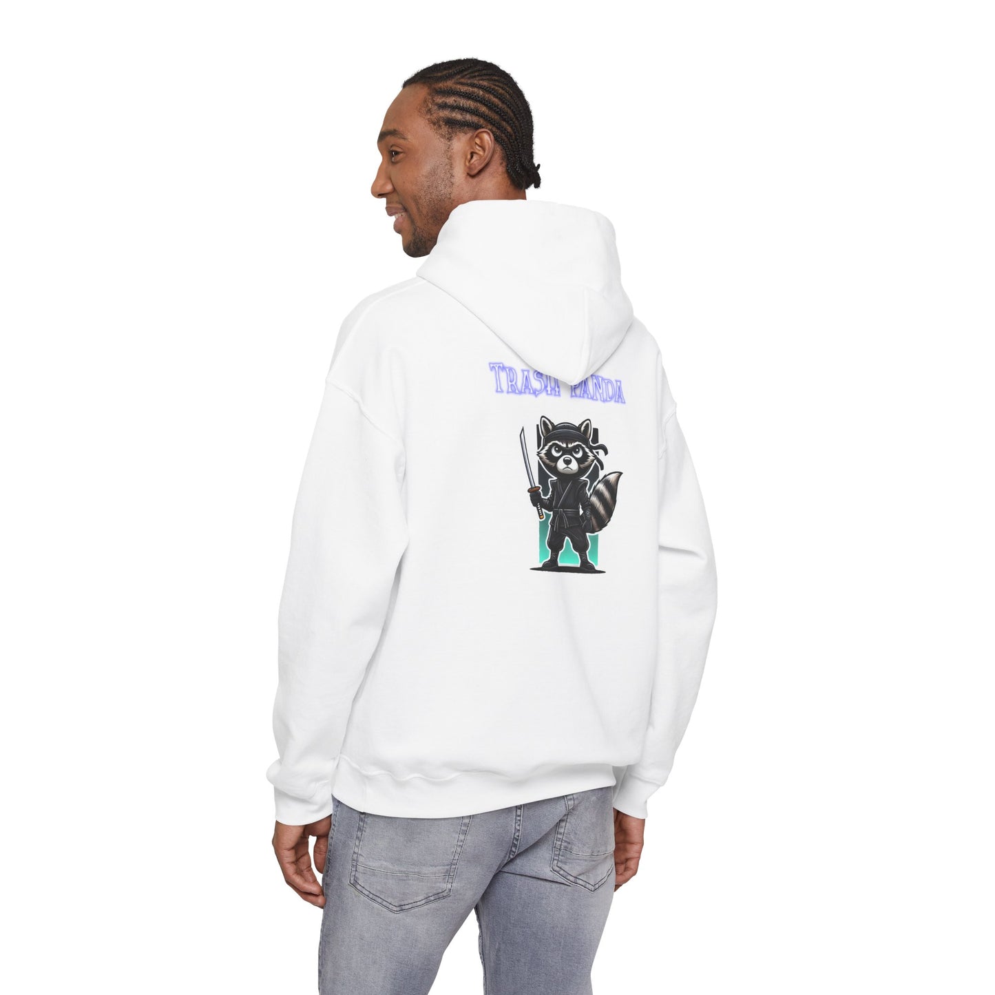 Raccoon Samurai Hoodie — "Trash Panda" Graphic Hooded Sweatshirt