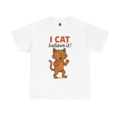 I CAT Believe It! – Funny Cartoon Cat Pun T-Shirt