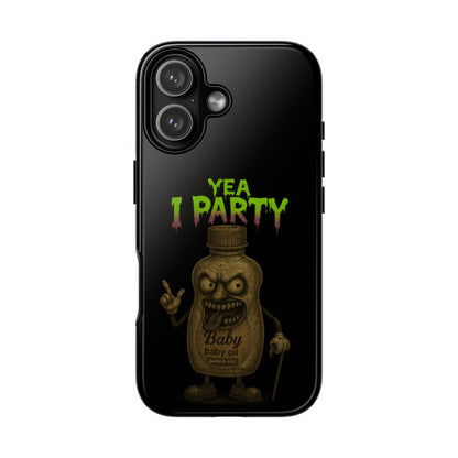 Phone Case — 'Yea I Party' Creepy Baby Bottle Graphic