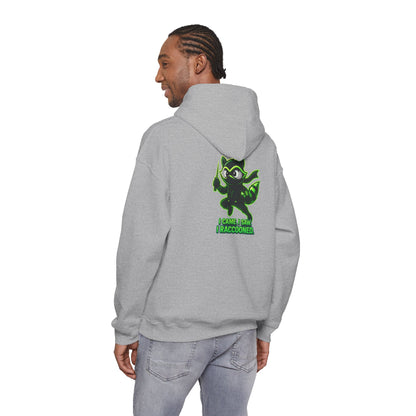 Raccoon Mascot Hoodie – "I Came, I Saw, I Raccooned" Graphic Pullover