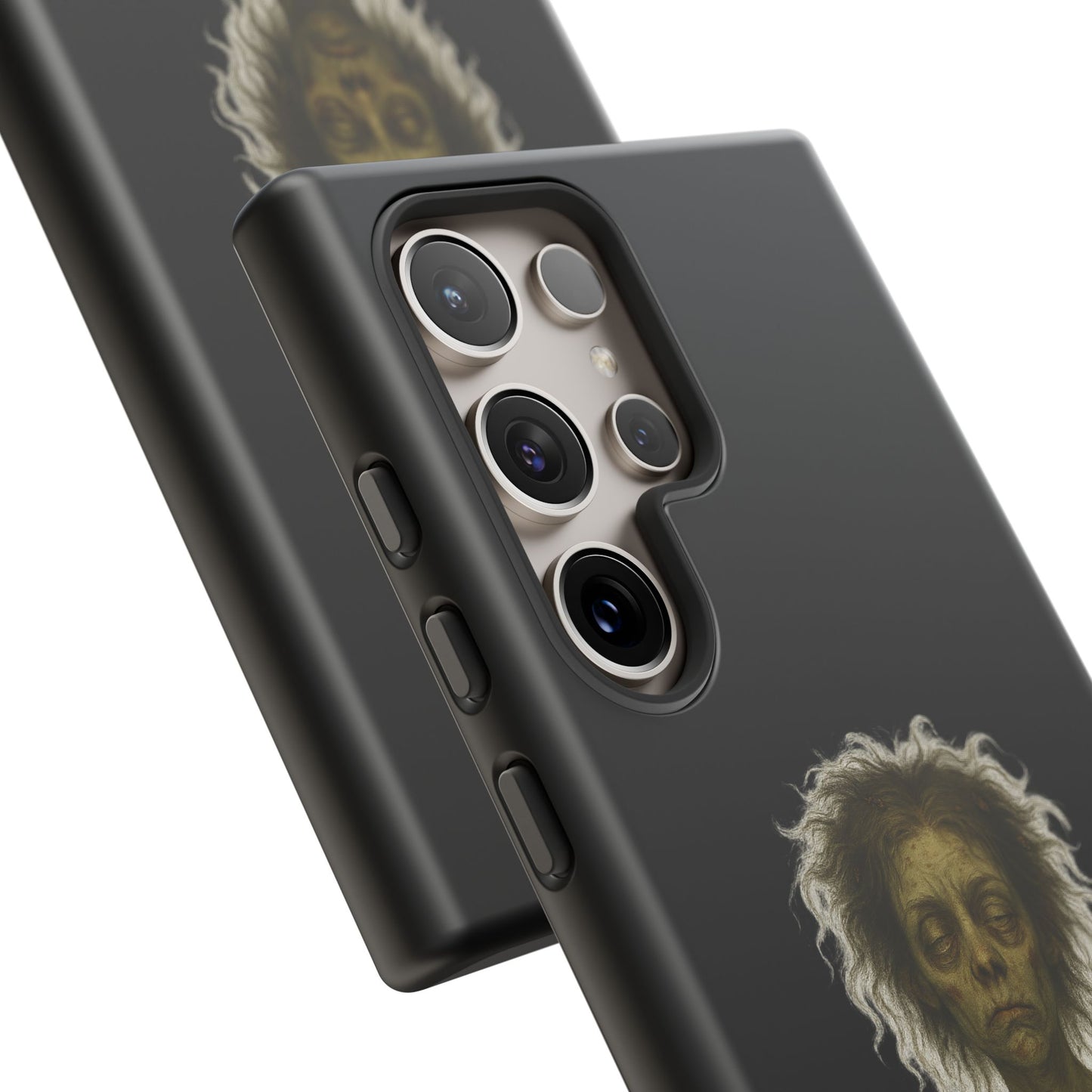Phone Case — “Cursed to Rise Before Coffee Was Brewed” Goth Horror Design