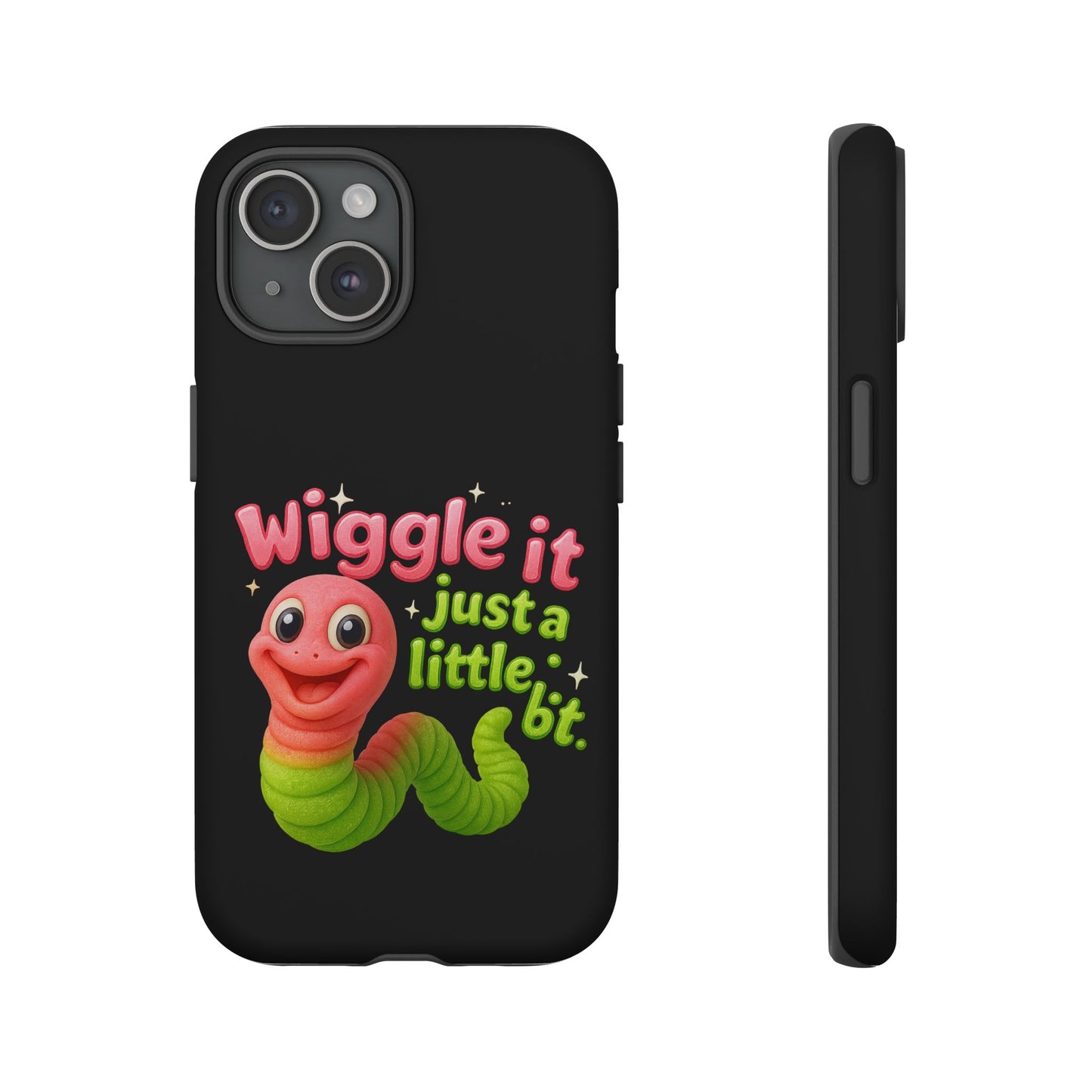 Wiggle It Worm Phone Case — Cute Pink & Green Cartoon iPhone Cover
