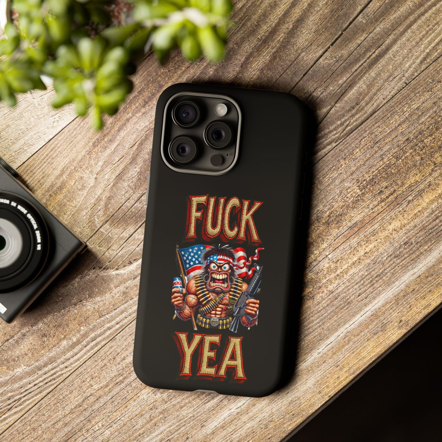 Phone Case — "FUCK YEA" Patriotic Skeleton Soldier Graphic
