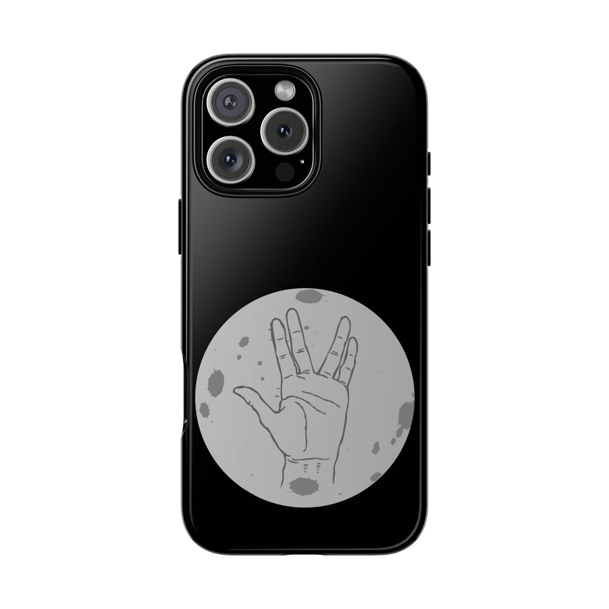 Spock Live Long Phone Case — Vulcan Salute Moon Graphic