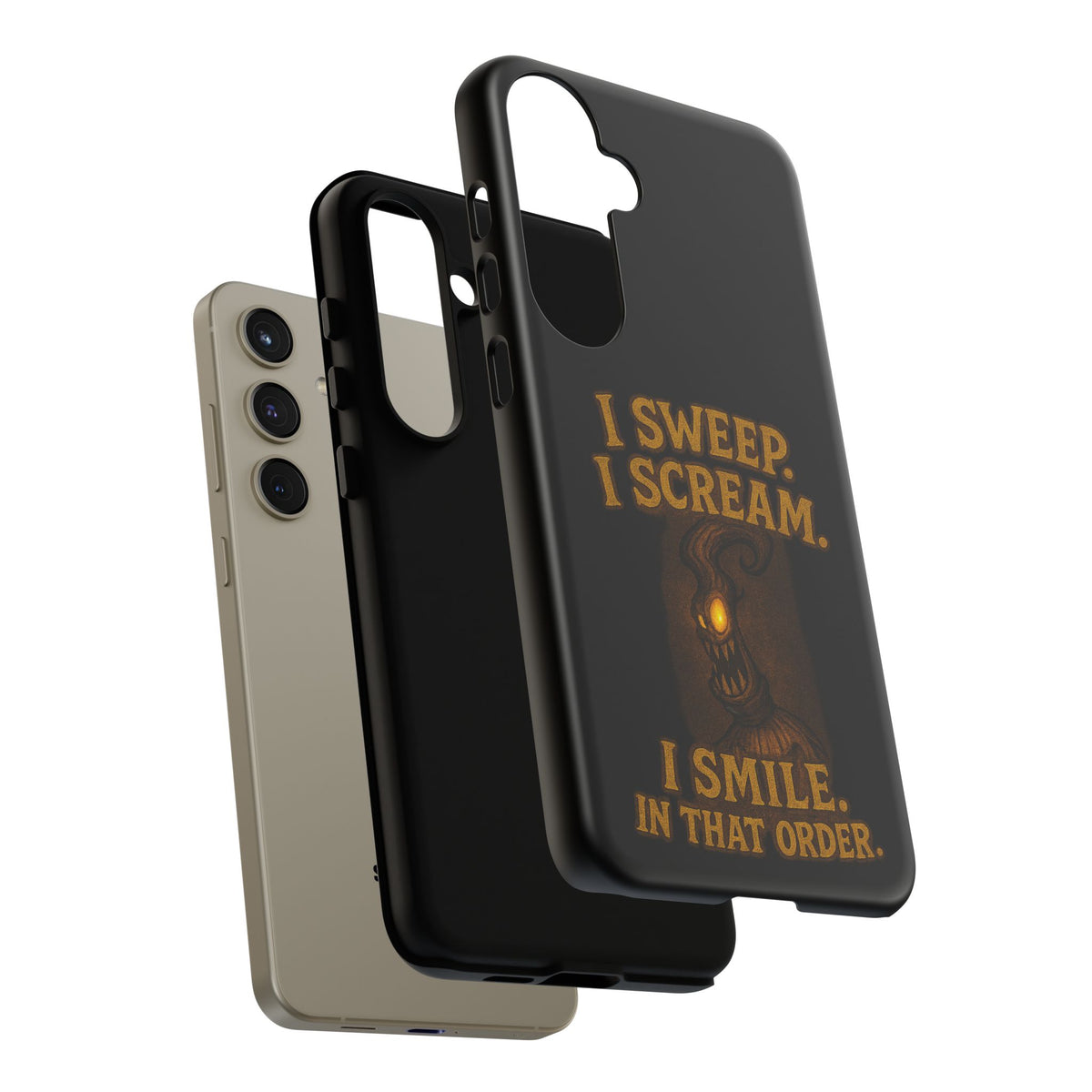 Phone Case — "I Sweep. I Scream. I Smile in That Order." Halloween Horror Design