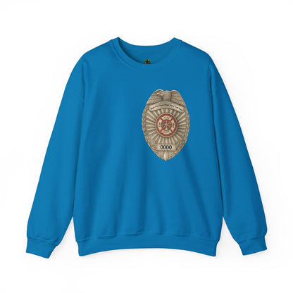 Flames Test Metal Courage Defines the Firefighter Crewneck Sweatshirt