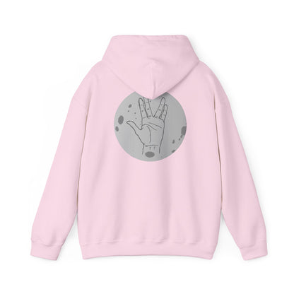 Vulcan Salute Hoodie — Retro Space Hand Graphic Pullover