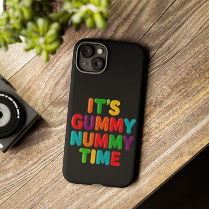 Phone Case — "It's Gummy Nummy Time" Colorful Candy Lettering Protective Case