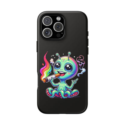 Alien Smoking Rainbow Joint Phone Case — Cute Psychedelic Cannabis iPhone Cover