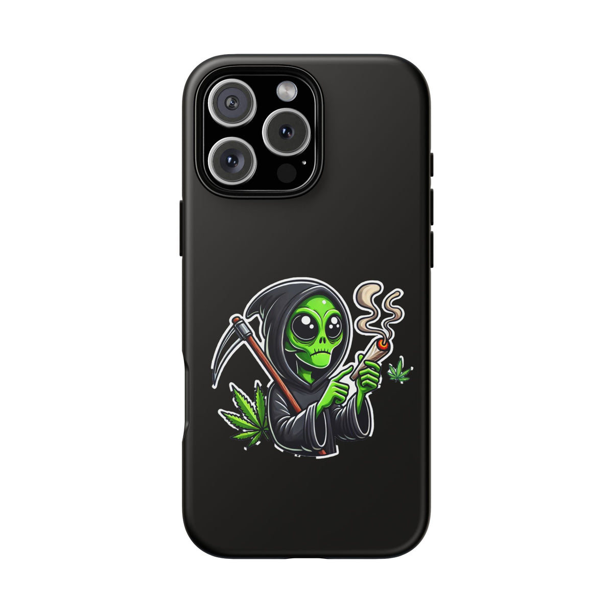 Reaper Alien Phone Case – Cute Grim Reaper Smoking Weed iPhone Case