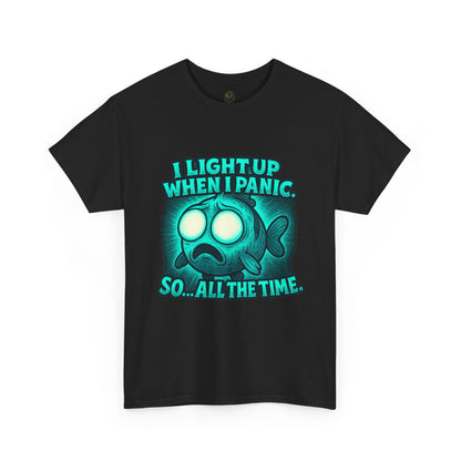 Glowing Panic Fish Tee | I Light Up When I Panic Graphic T-Shirt