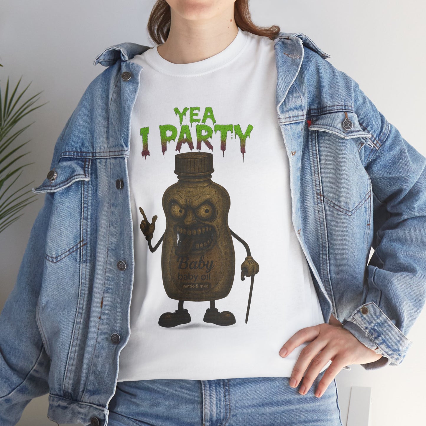 Yea I Party – Deranged Baby Oil Horror Cartoon T-Shirt
