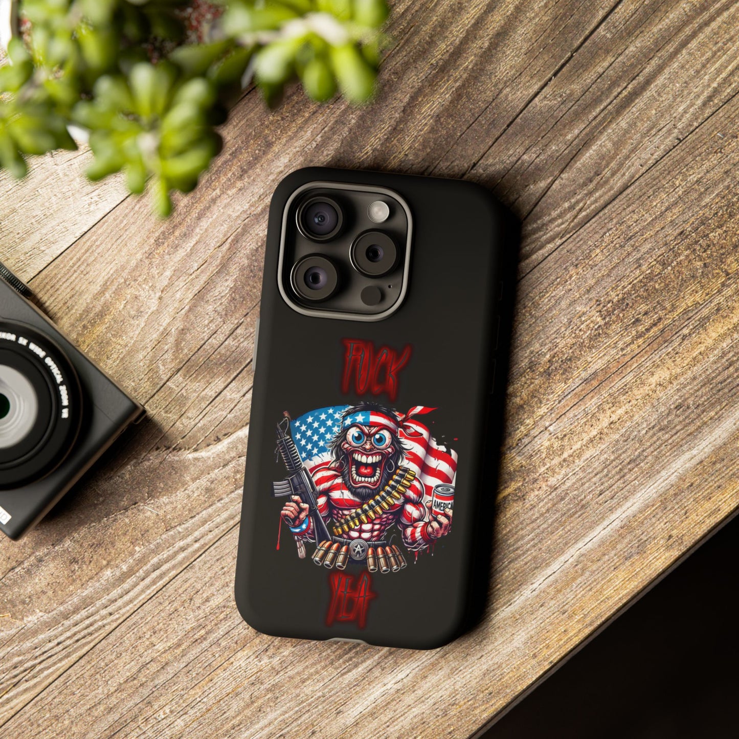 Phone Case — American Flag Skull Soldier Design (Tough Cases)
