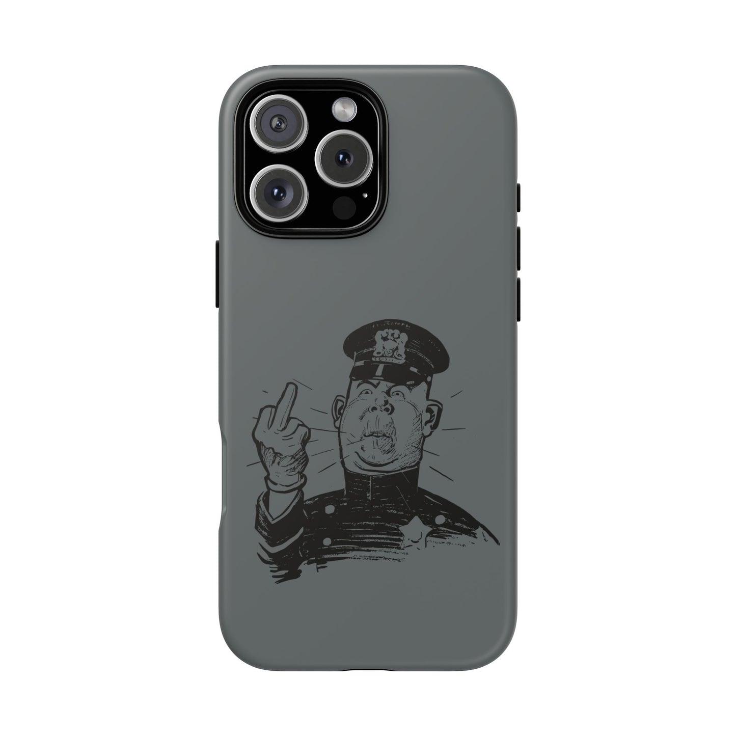 Vintage Cop Middle Finger Phone Case — Edgy Retro iPhone Protective Cover