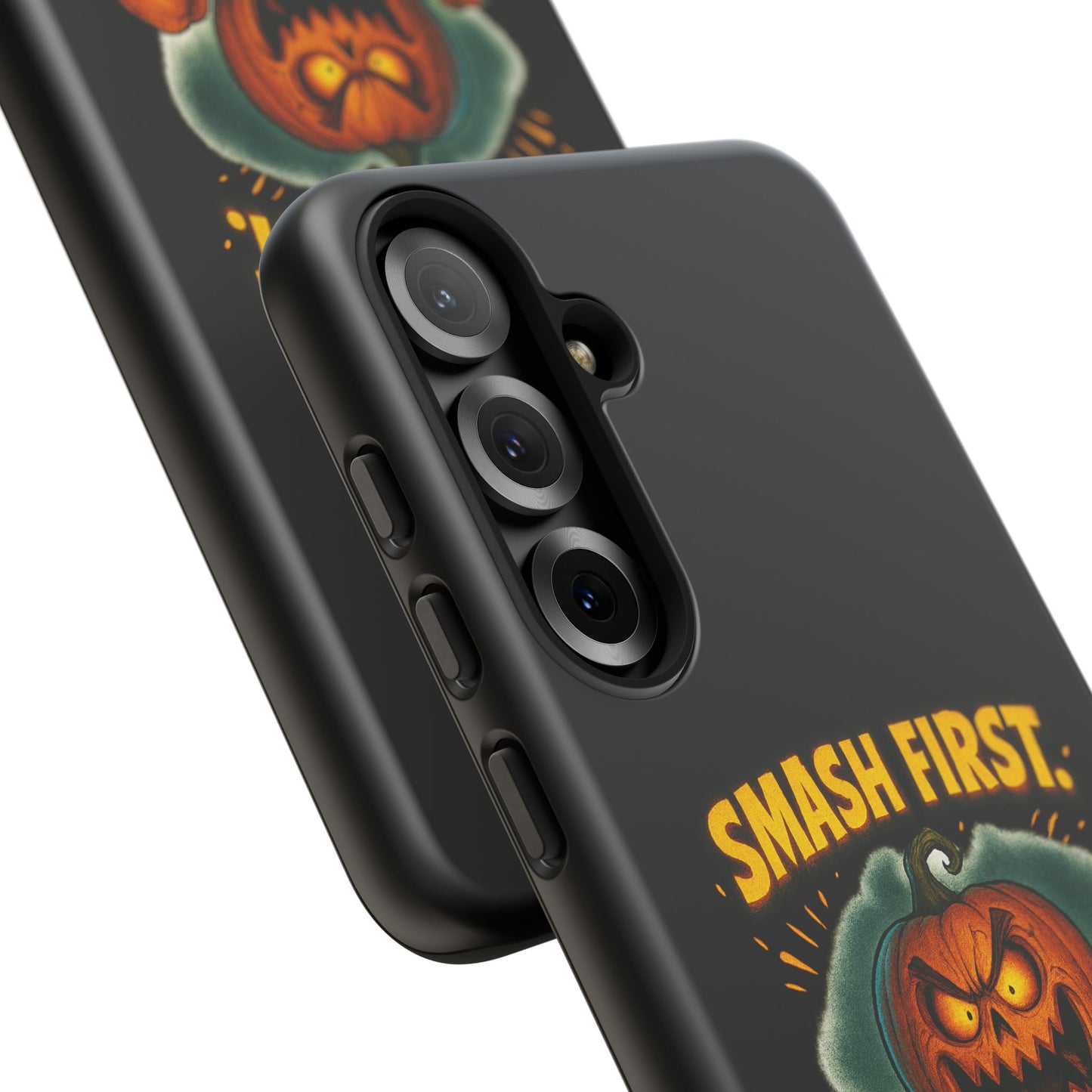 Phone Case — 'Smash First, Roast Seeds Later' Halloween Pumpkin Design