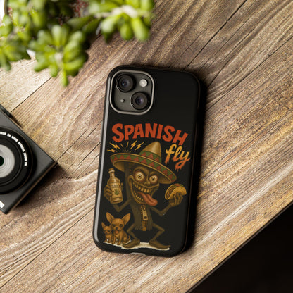 Spanish Fly Tough Phone Case — Retro Skull Sombrero Design