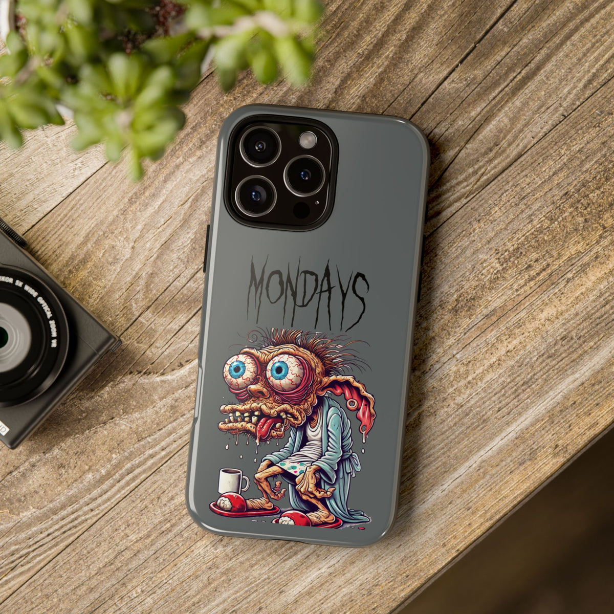 Mondays Zombie Character Phone Case – Funny Groggy Coffee Phone Cover