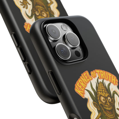 Corny Horror Phone Case - “Kernel of Truth, Completely Insane” Retro Corn Monster