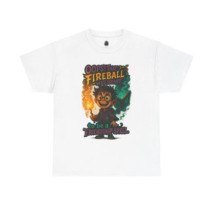 Fireball Wizard Character Tee | 'Friendship Spell' Magic Illustration