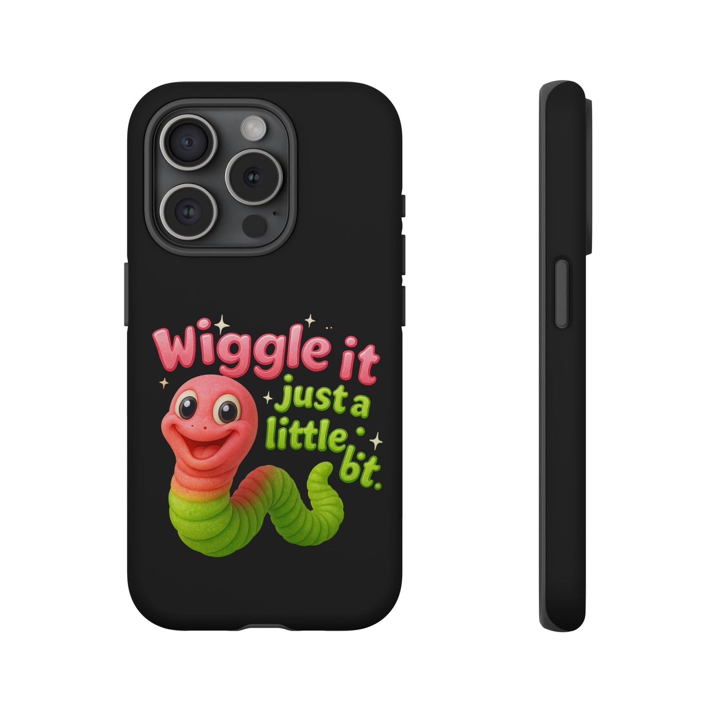 Wiggle It Worm Phone Case — Cute Pink & Green Cartoon iPhone Cover