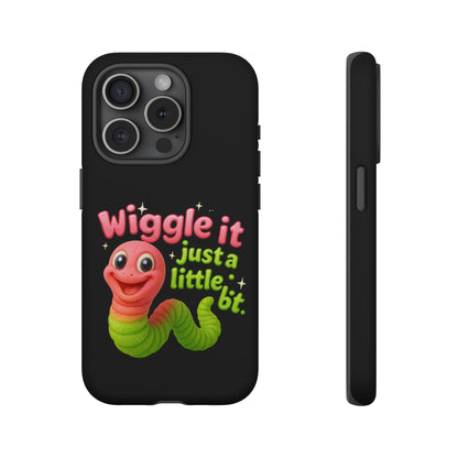 Wiggle It Worm Phone Case — Cute Pink & Green Cartoon iPhone Cover