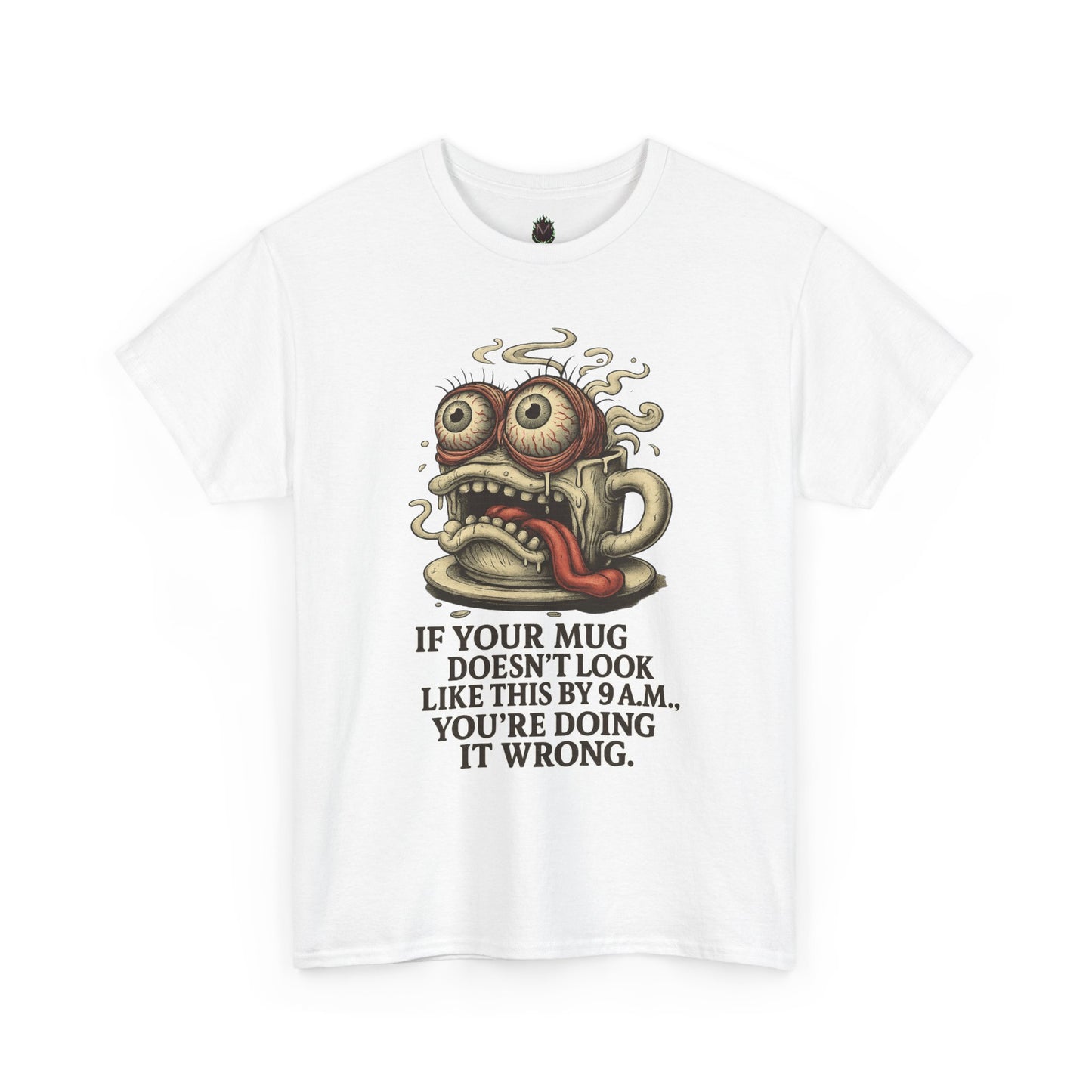 9AM Mug Meltdown – Screaming Coffee Zombie Cup Tee