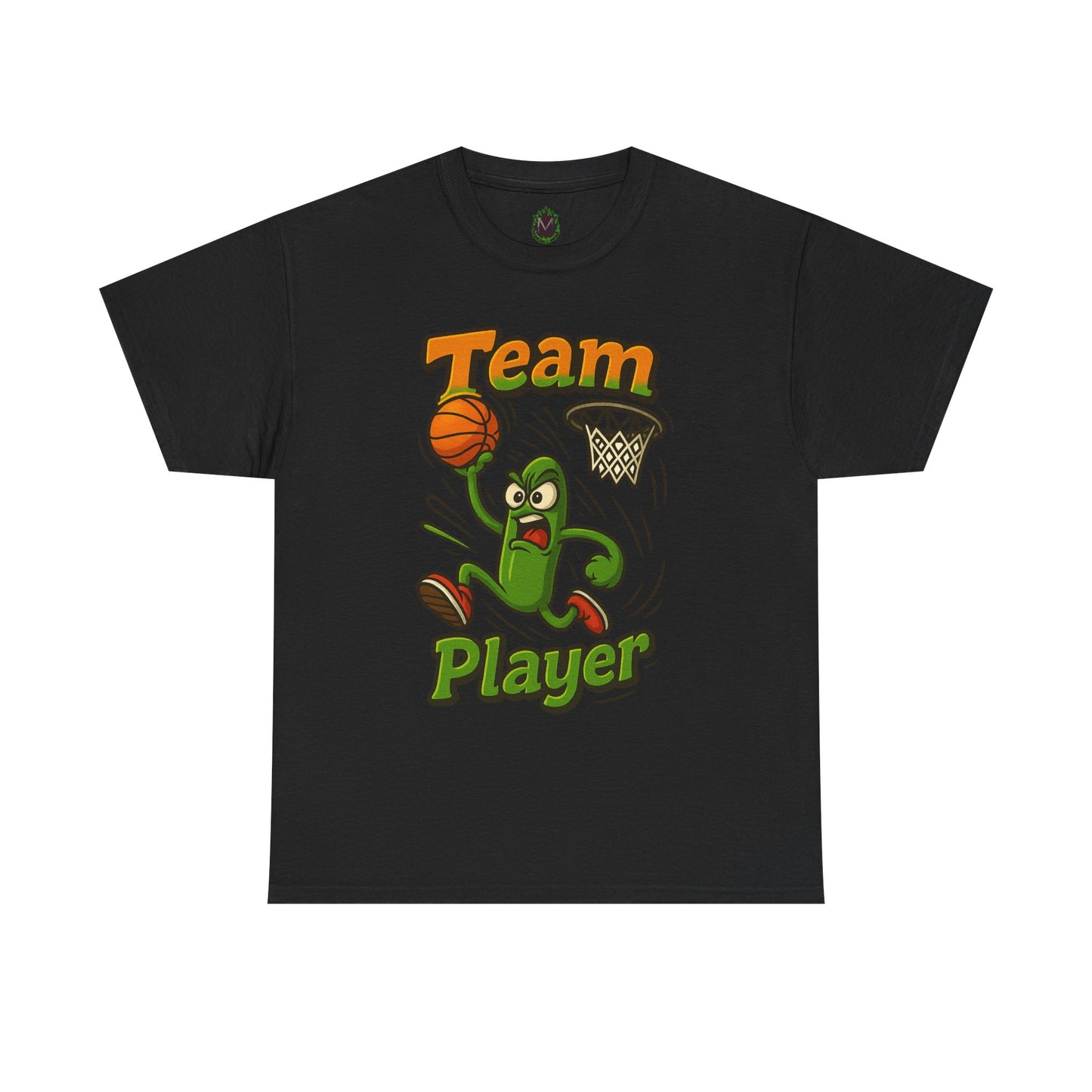 Team Player Basketball T-Shirt — Funny Pickle Mascot Sports Tee