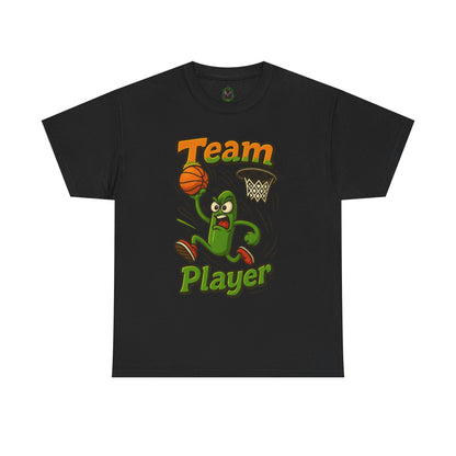 Team Player Basketball T-Shirt — Funny Pickle Mascot Sports Tee