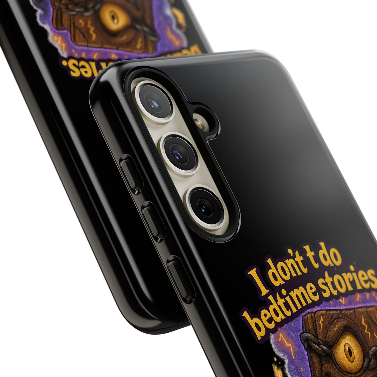 Phone Case — "I Don't Do Bedtime Stories, I Do Nightmares" Horror Book Design