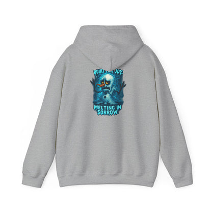 Melting in Sorrow Hoodie — Blue Melting Skull Graphic Pullover