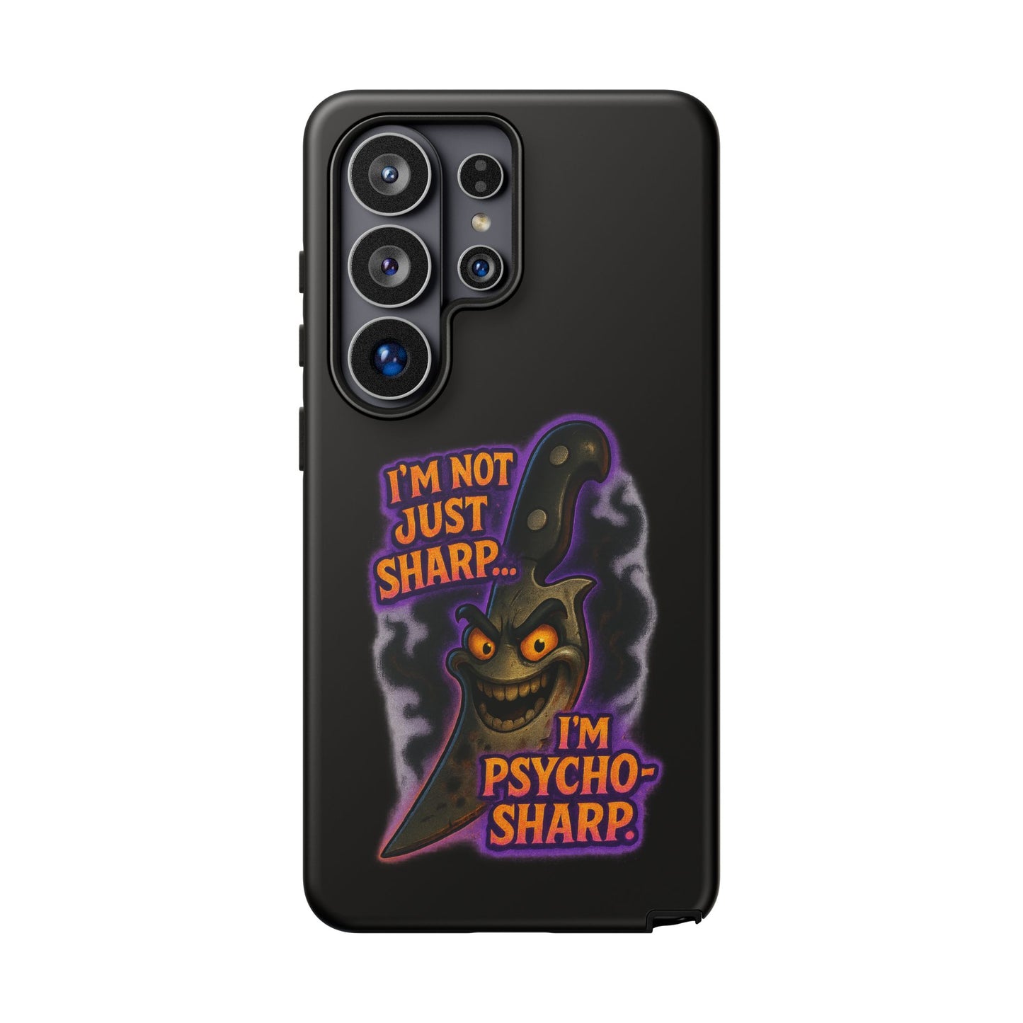 Knife Graphic Phone Case — "I'm Not Just Sharp... I'm Psycho-Sharp" Horror Phone Cover