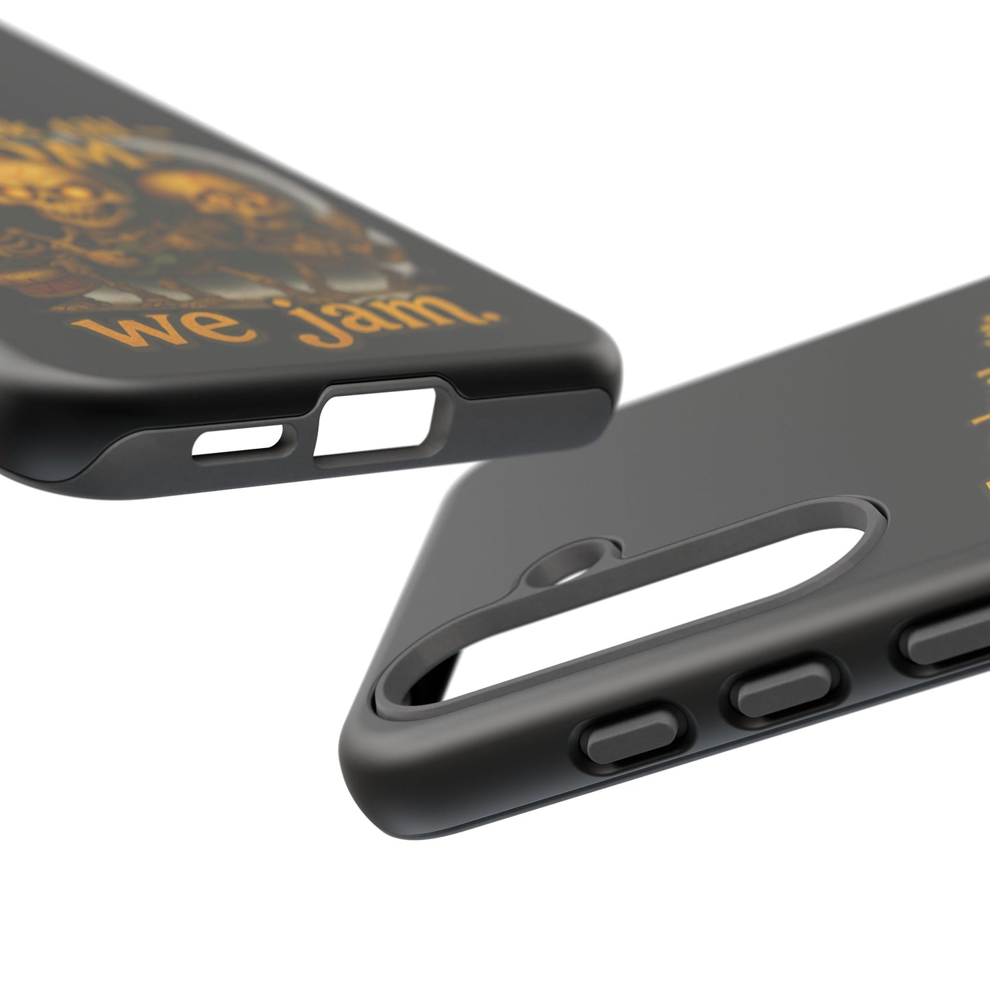 Phone Case — "From Dusk Till Doom We Jam" Skeleton Band Design