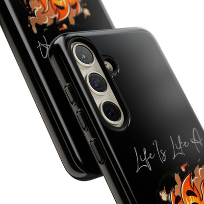 Cute Flaming Dumpster Phone Case — "Life Is Lit" Funny Burnout Phone Cover