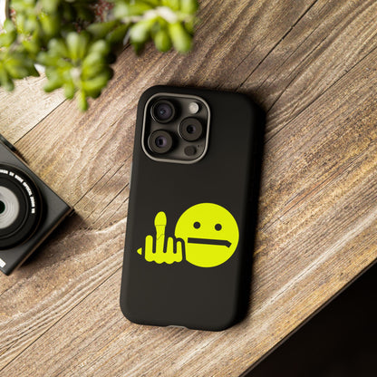 Phone Case — Neon Middle Finger Emoji Graphic