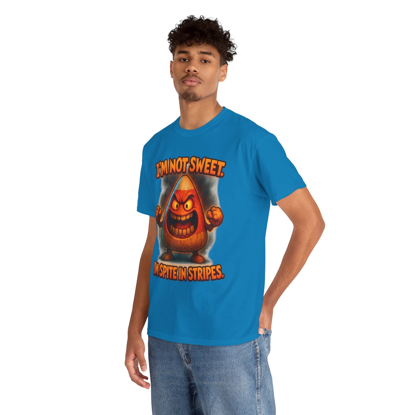 Angry Candy Corn I'm Not Sweet I'm Spite in Stripes T-Shirt