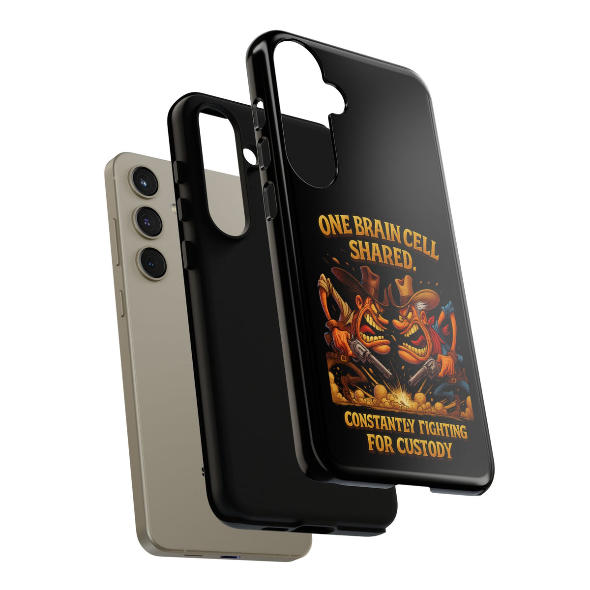Phone Case — 'One Braincell Shared, Constantly Fighting for Custody' Funny Rivalry Cartoon