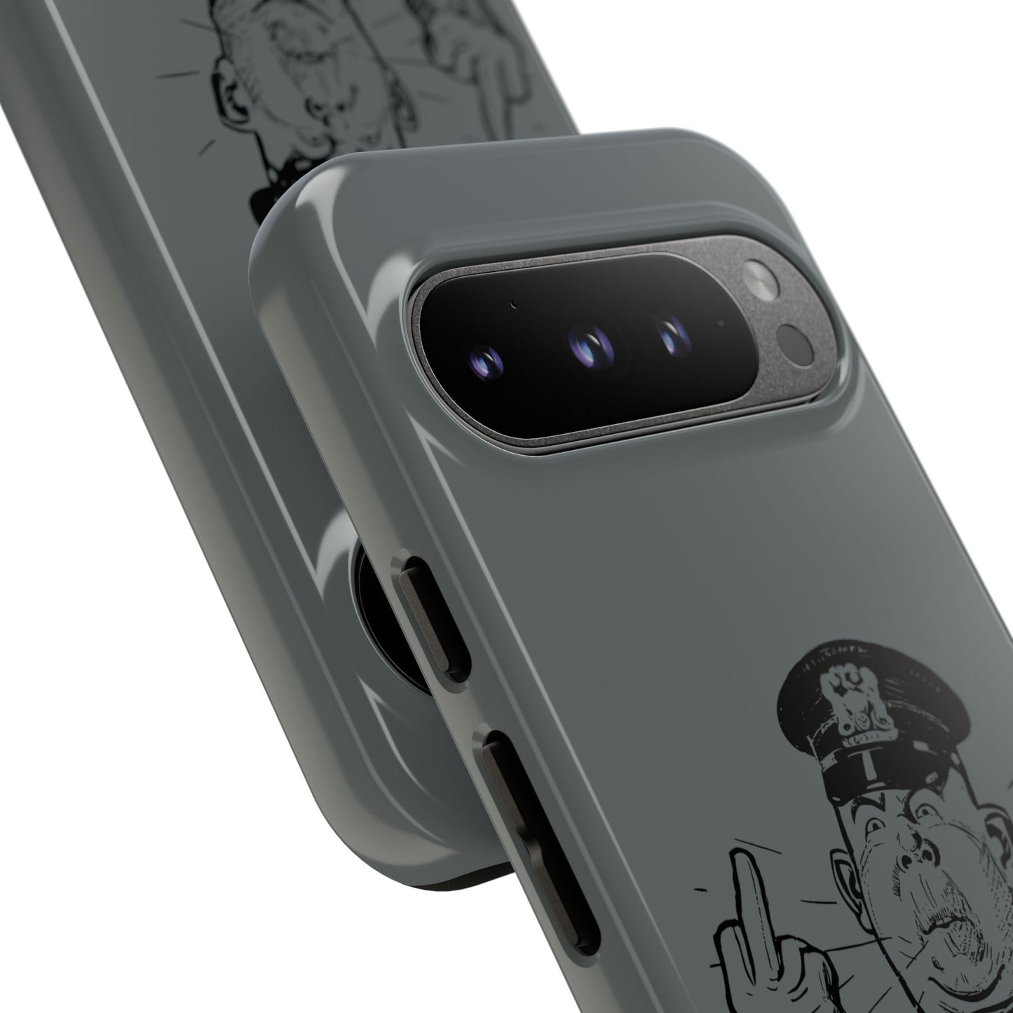 Vintage Cop Middle Finger Phone Case — Edgy Retro iPhone Protective Cover