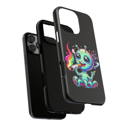 Alien Smoking Rainbow Joint Phone Case — Cute Psychedelic Cannabis iPhone Cover