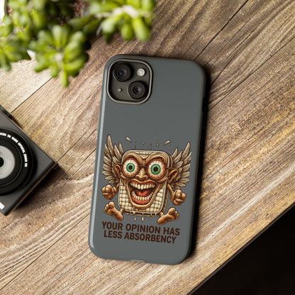 Phone Case — Funny Vintage Winged Toaster Design (“Your Opinion Has Less Absorbency”)