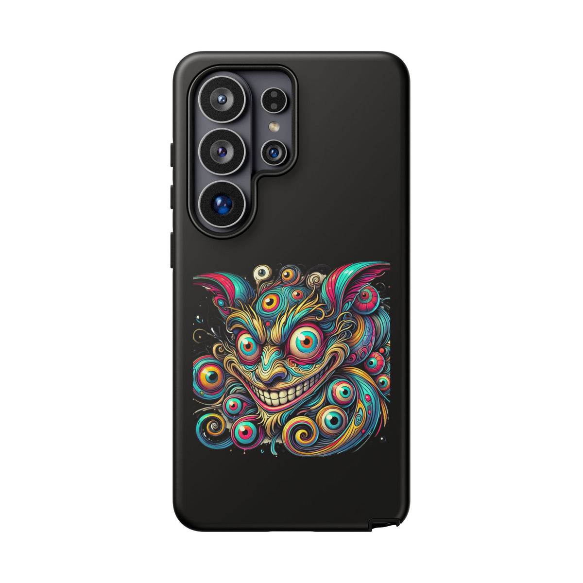 Psychedelic Mischief Phone Case — Colorful Grinning Monster Design