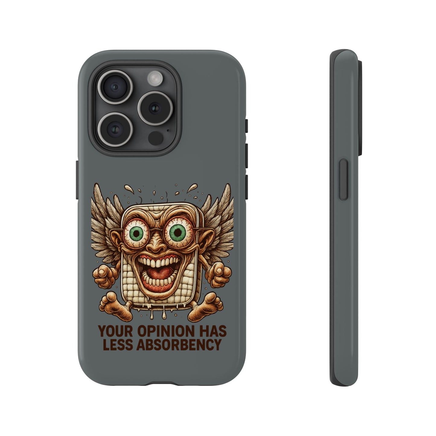Phone Case — Funny Vintage Winged Toaster Design (“Your Opinion Has Less Absorbency”)