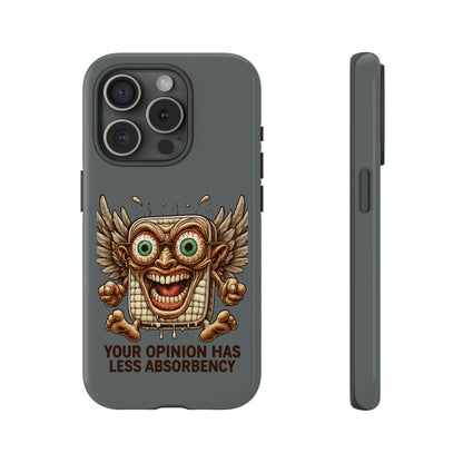 Phone Case — Funny Vintage Winged Toaster Design (“Your Opinion Has Less Absorbency”)
