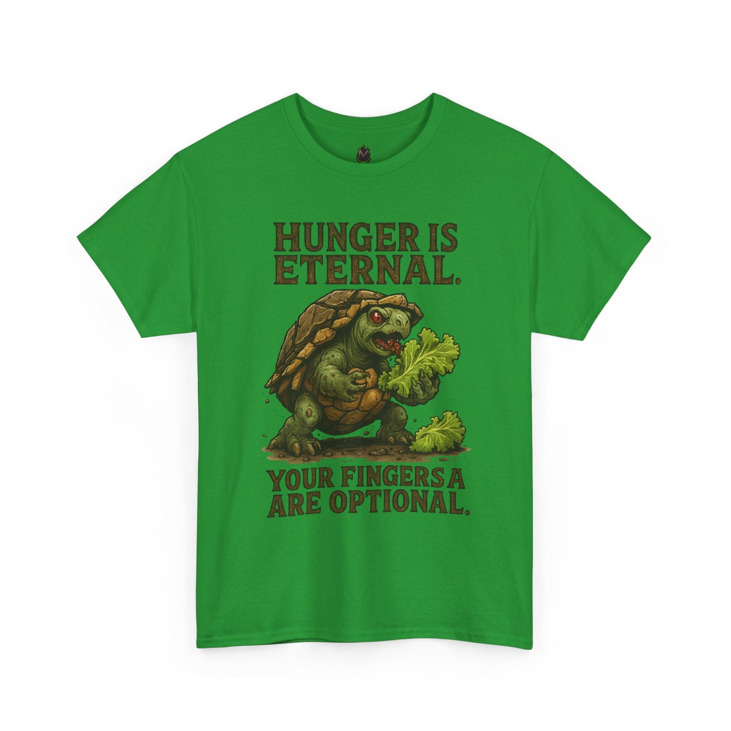 Hunger Is Eternal turtle eating fingers T-Shirt | Horror humor