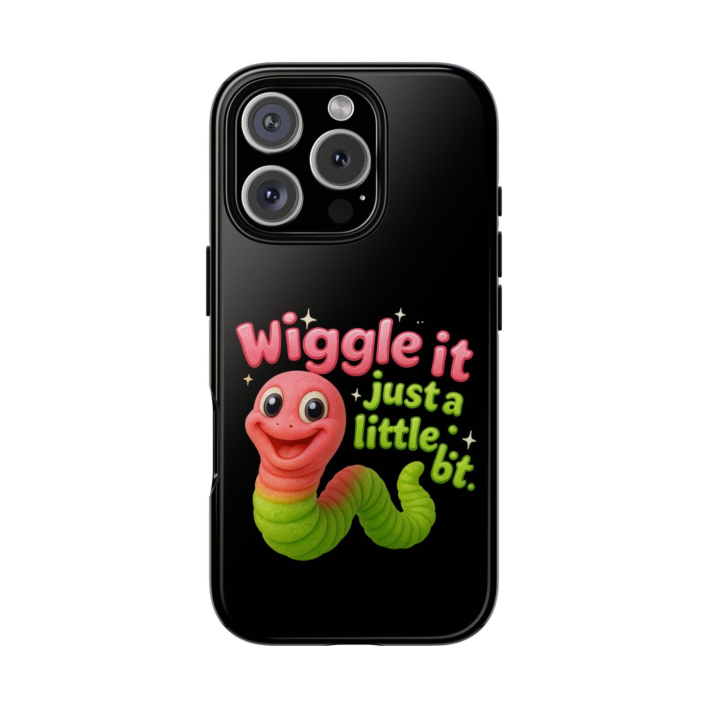 Wiggle It Worm Phone Case — Cute Pink & Green Cartoon iPhone Cover