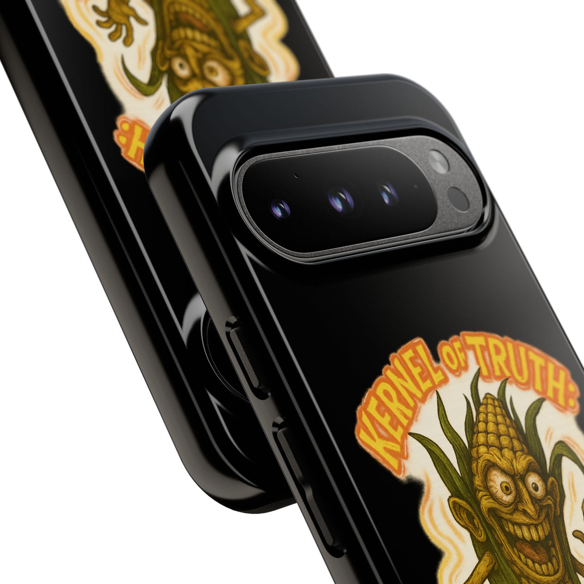 Corny Horror Phone Case - “Kernel of Truth, Completely Insane” Retro Corn Monster
