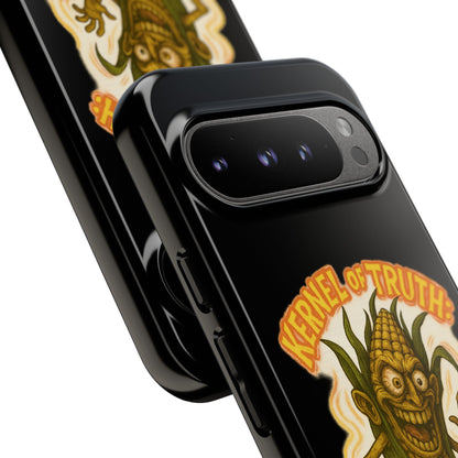 Corny Horror Phone Case - “Kernel of Truth, Completely Insane” Retro Corn Monster