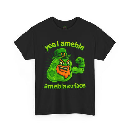 Amebia Your Face St. Patrick's Day T-Shirt — Funny Leprechaun Germ Graphic Tee