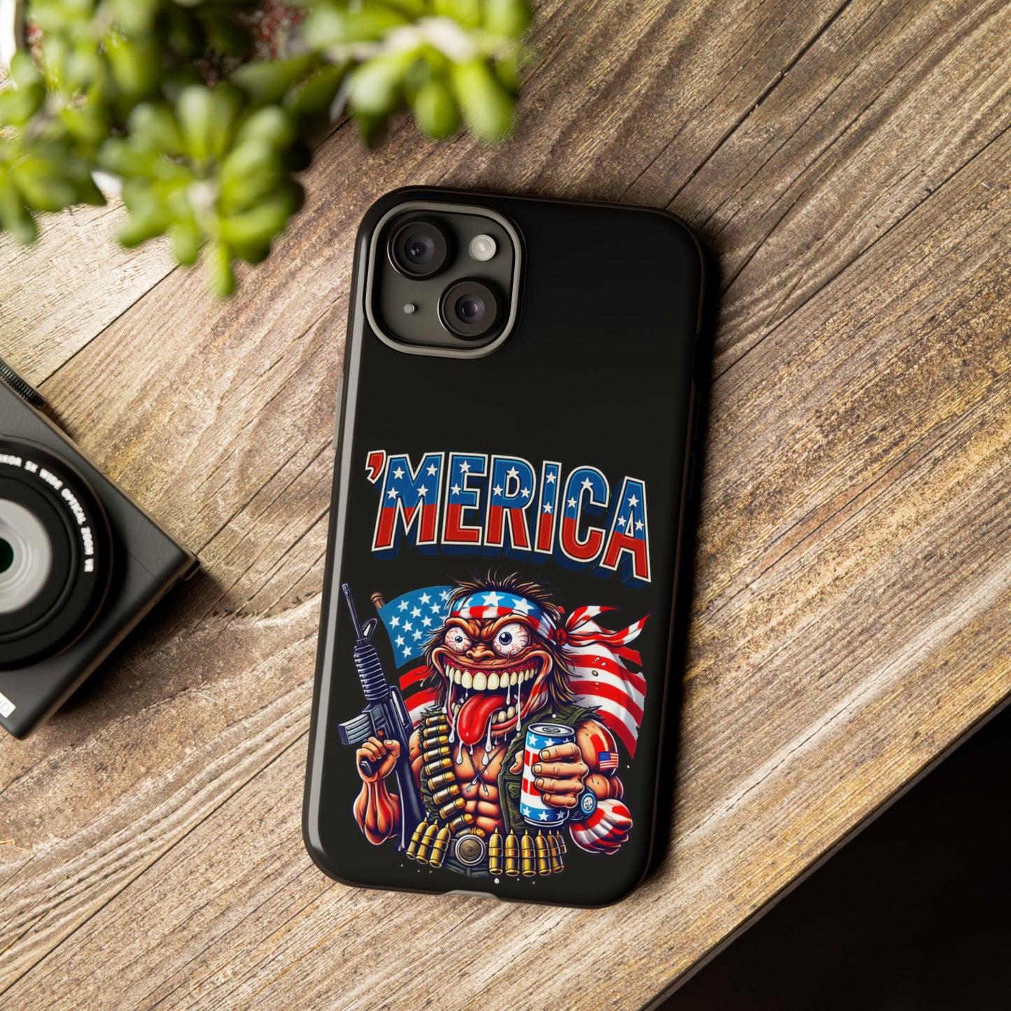 'MERICA Patriotic Phone Case — American Flag Madman Design